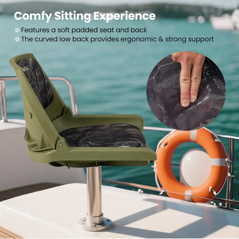 Boat Seat Folding Low Back Boat Chair with Marine-Grade PVC-Green
Boat Seat Folding Low Back Boat Chair with Marine-Grade PVC-Green