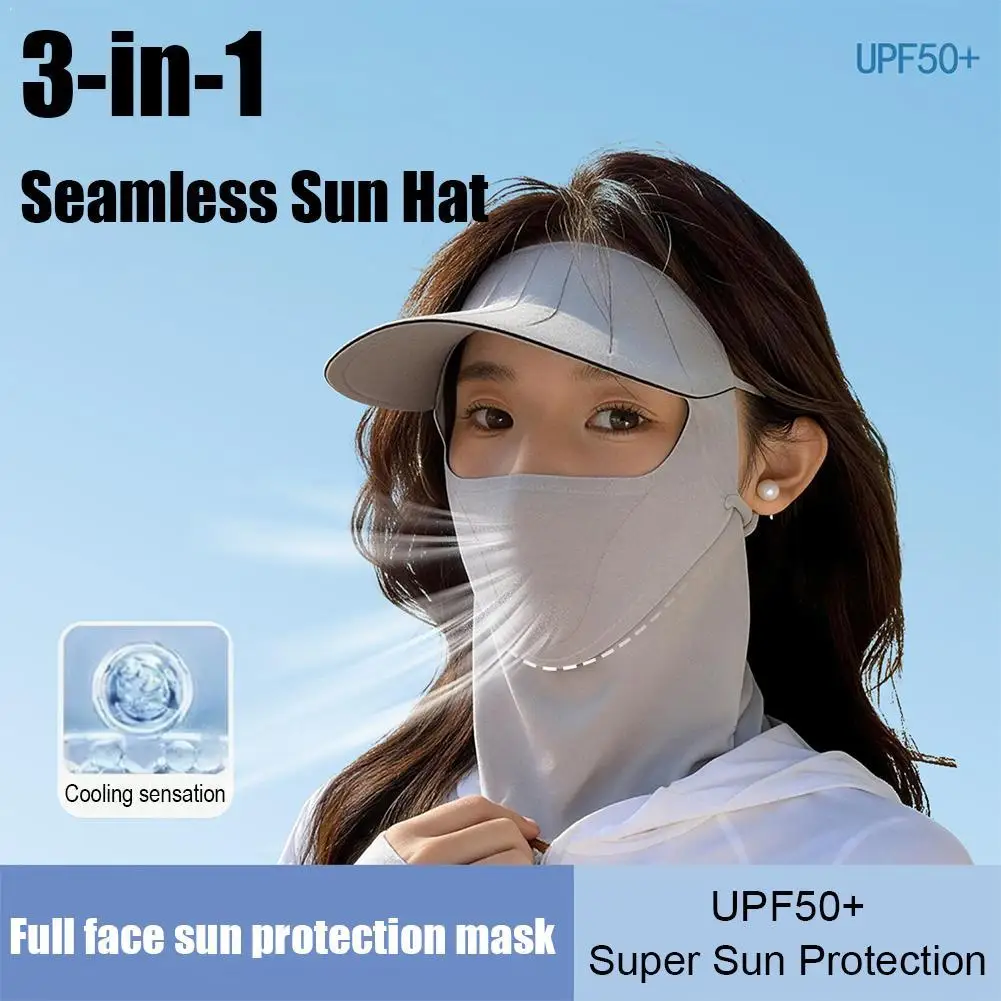 UPF 50+ Sun Hat with Integrated Face Mask, Cooling Ice Silk Neck Gaiter, Breathable Full Sun Protection for Outdoor Activities
UPF 50+ Sun Hat with Integrated Face Mask, Cooling Ice Silk Neck Gaiter, Breathable Full Sun Protection for Outdoor Activities