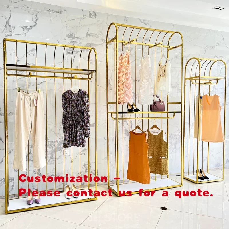 custom.Modern Retail Garment Stand Gold Display Clothes Rack Metal Clothing Rail Boutique
custom.Modern Retail Garment Stand Gold Display Clothes Rack Metal Clothing Rail Boutique