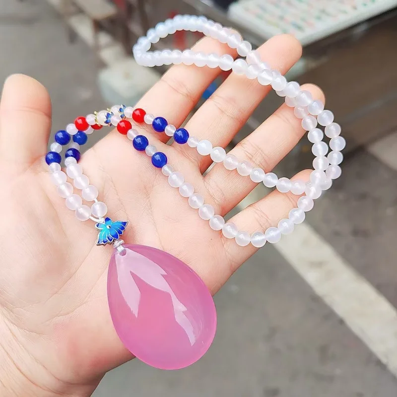 High Rose Chalcedony Drop Pendant Women'S Acrylic Powder Agate Jade Sweater Chain Necklace
High Rose Chalcedony Drop Pendant Women'S Acrylic Powder Agate Jade Sweater Chain Necklace