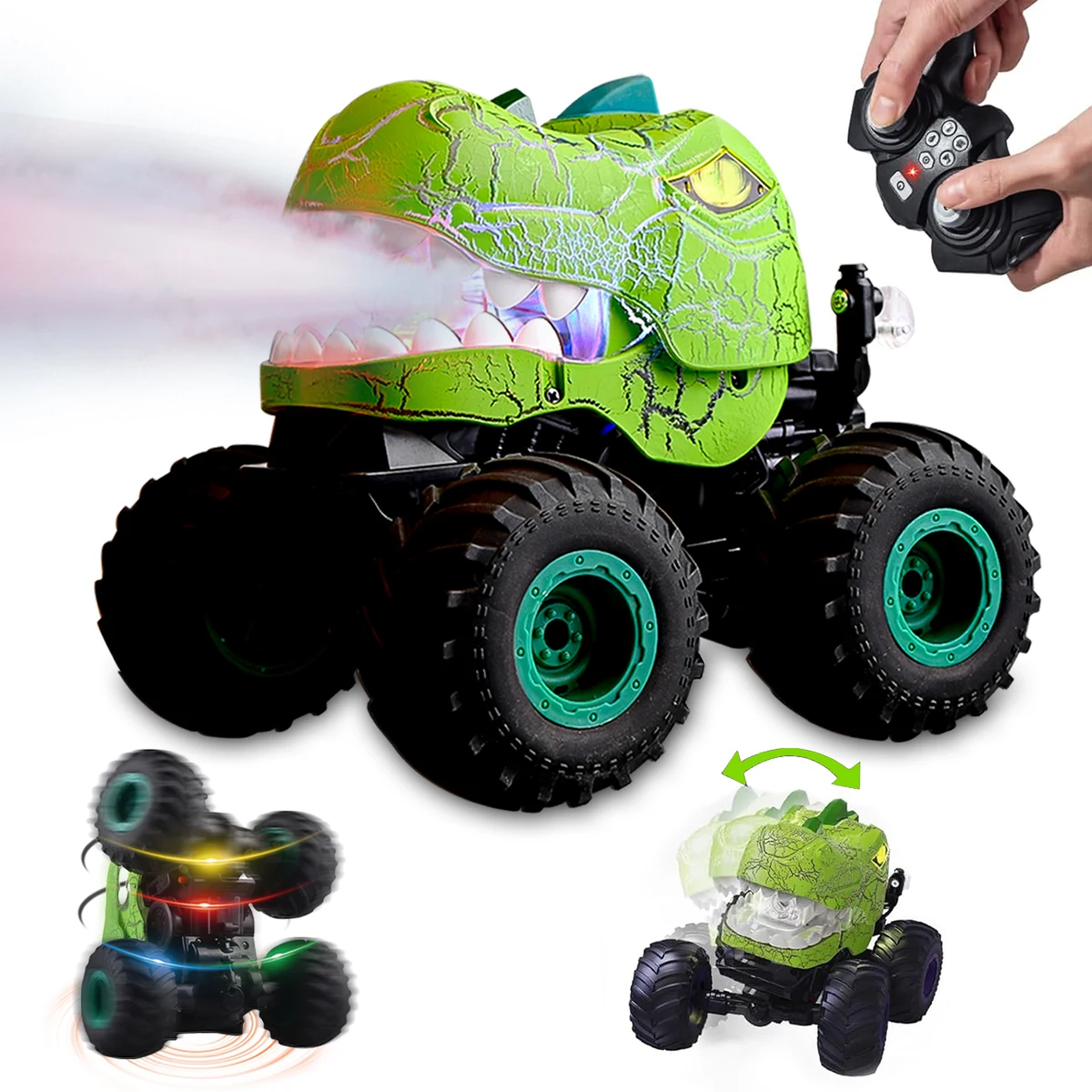 Dinosaur Remote Controlled Car, 2.4GHz Monster Trucks Toys with Light Sound Spray, All Terrain RC Cars for 3+ Boys and Girls
Dinosaur Remote Controlled Car, 2.4GHz Monster Trucks Toys with Light Sound Spray, All Terrain RC Cars for 3+ Boys and Girls