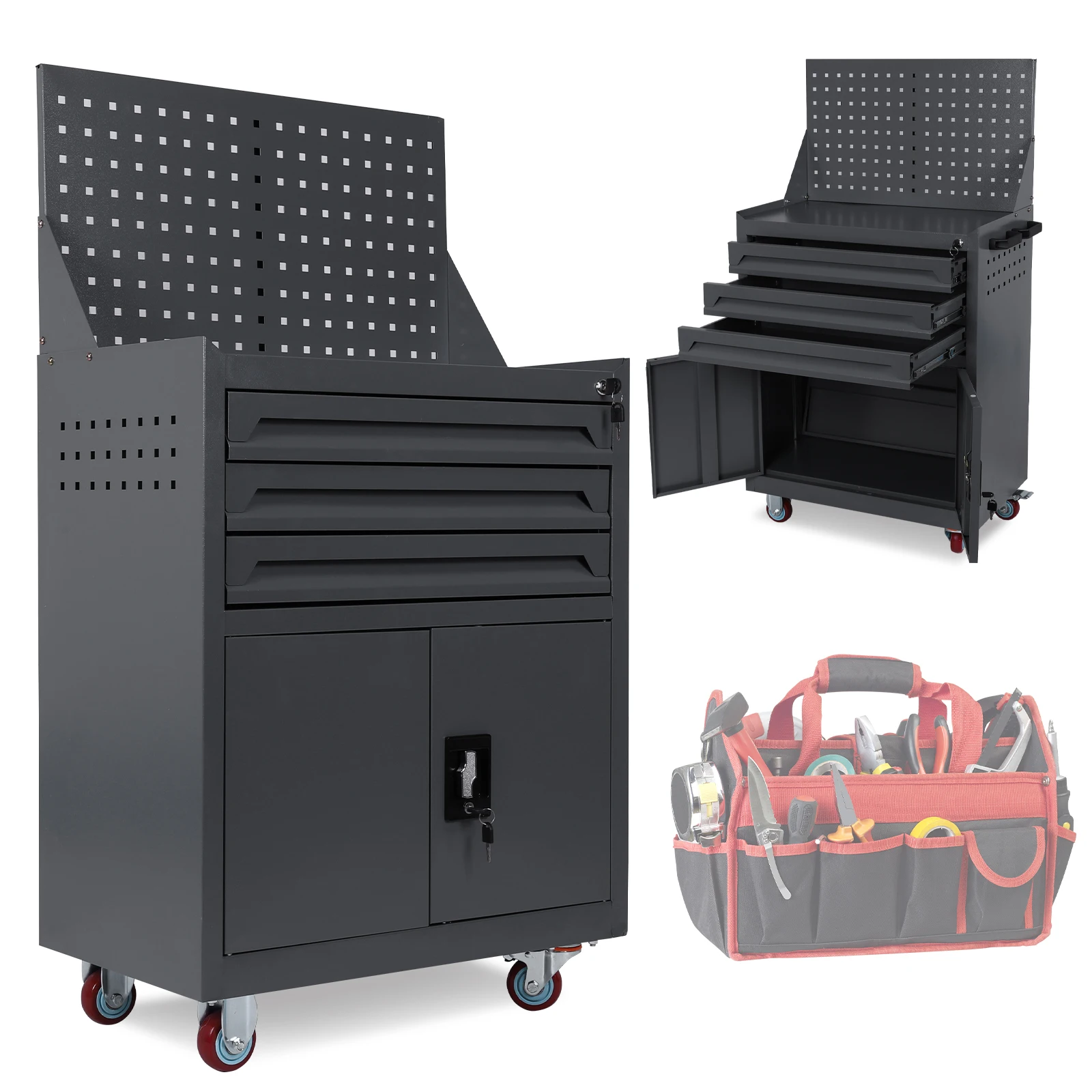 Tool Storage Cabinet with Drawers Auto Repair Tool Cart Rolling Tool Cart for Workshop Warehouse Garage
Tool Storage Cabinet with Drawers Auto Repair Tool Cart Rolling Tool Cart for Workshop Warehouse Garage