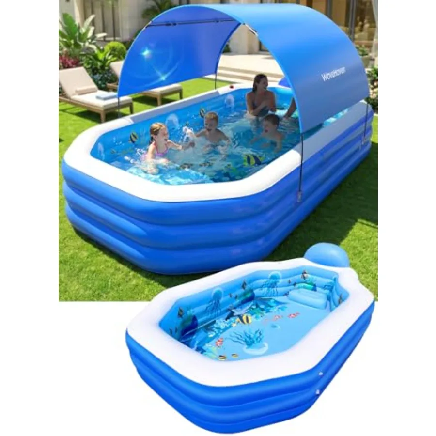 Backyard inflatable pool for kids and adults, PVC blue ocean-themed, oversized thickened 118x75x22, with canopy and built-in se
Backyard inflatable pool for kids and adults, PVC blue ocean-themed, oversized thickened 118x75x22, with canopy and built-in se