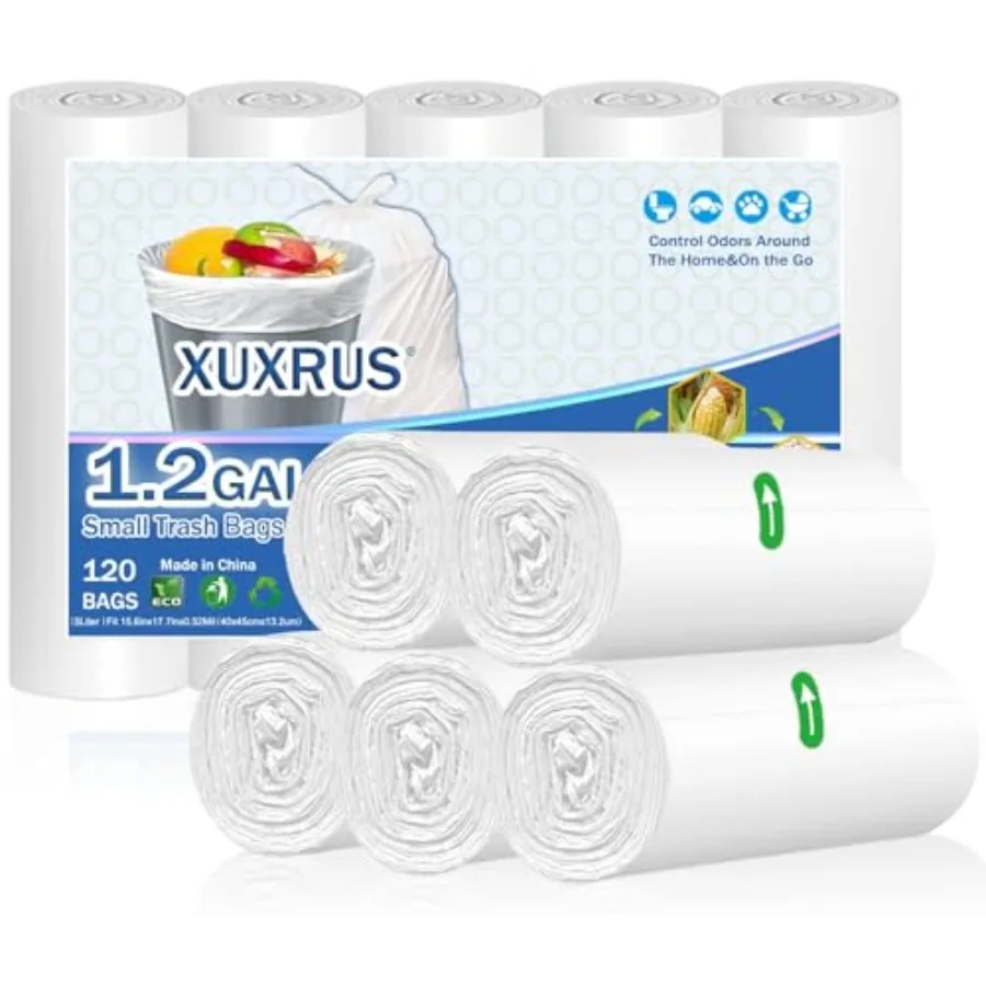 Small Tras Bags 1.2 Gallon - 5 Liter Waste Basket Tras Bags Batroom Garbage Bags Tet, Office, 120 Count, Wite
Small Tras Bags 1.2 Gallon - 5 Liter Waste Basket Tras Bags Batroom Garbage Bags Tet, Office, 120 Count, Wite