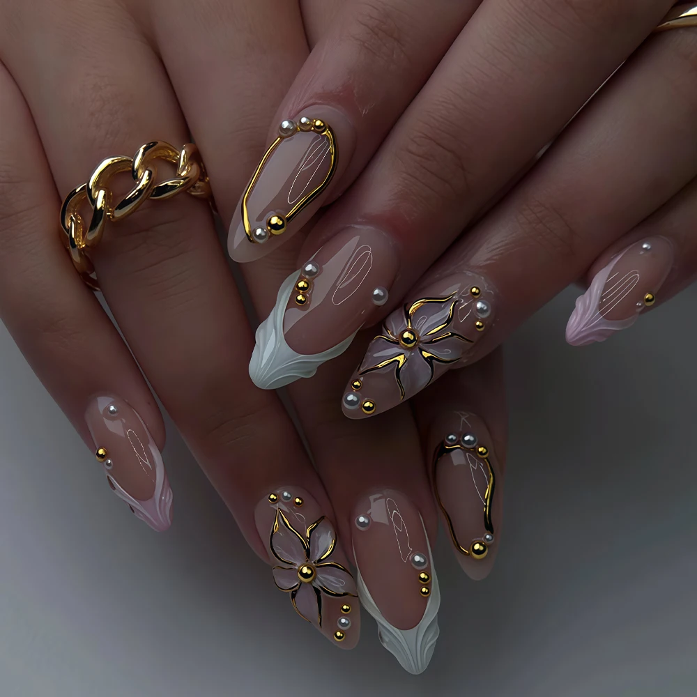 24Pcs Almond-Shaped Simple White and Pink French-Style Fake Nails with 3D Resin Flower Design, Mother's Day Gift
24Pcs Almond-Shaped Simple White and Pink French-Style Fake Nails with 3D Resin Flower Design, Mother's Day Gift