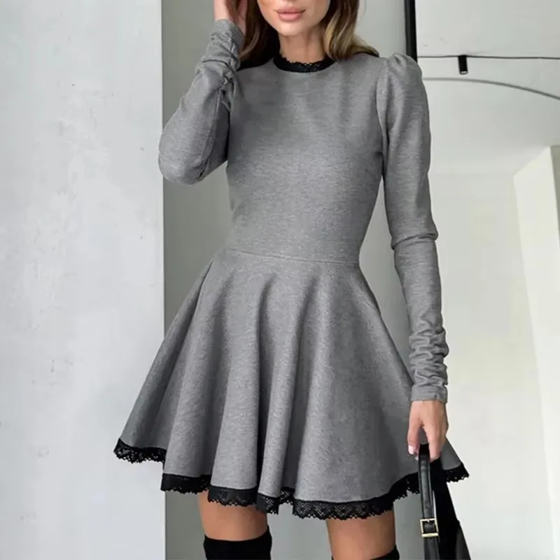 Tuularose Ruffle Lace Mini Dress Women O Neck Long Sleeve Slim A Line Short Dress High Waist Pullover Patchwork Party Y2k Dress
Tuularose Ruffle Lace Mini Dress Women O Neck Long Sleeve Slim A Line Short Dress High Waist Pullover Patchwork Party Y2k Dress