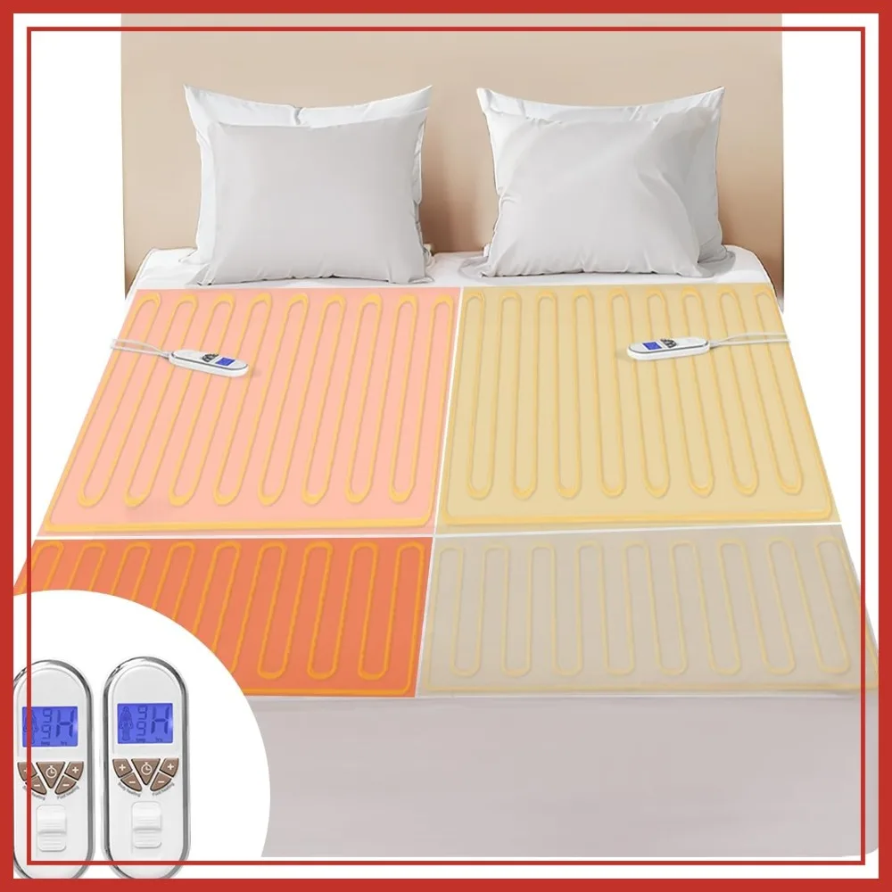 King Size Electric Heated Mattress Pad, 78x80, Dual Controllers, 9 Heat Settings, 1-12H Auto Off, Machine Washable
King Size Electric Heated Mattress Pad, 78x80, Dual Controllers, 9 Heat Settings, 1-12H Auto Off, Machine Washable