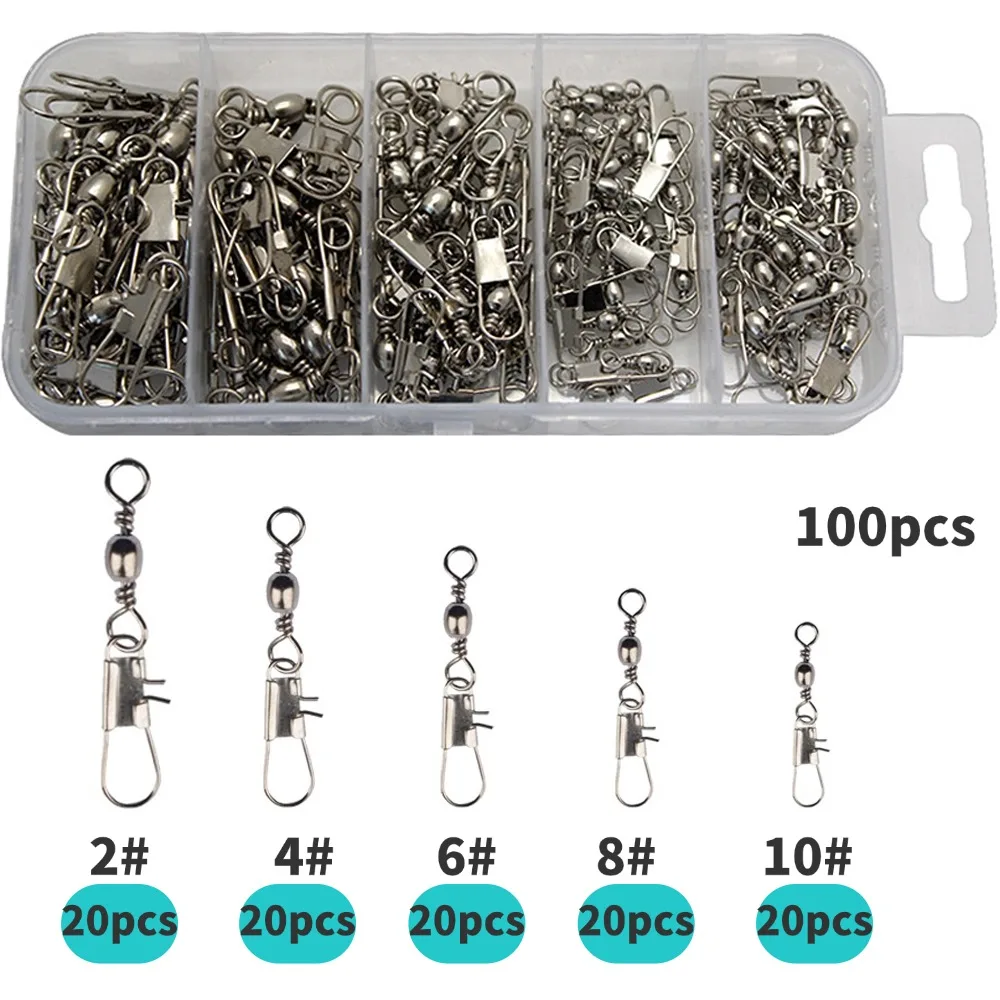 50/100/200Pcs Stainless Steel Fishing Bearing Rolling Swivel with Snap Fishhook Lure B-type Pin Connector with Octagonal Ring
50/100/200Pcs Stainless Steel Fishing Bearing Rolling Swivel with Snap Fishhook Lure B-type Pin Connector with Octagonal Ring