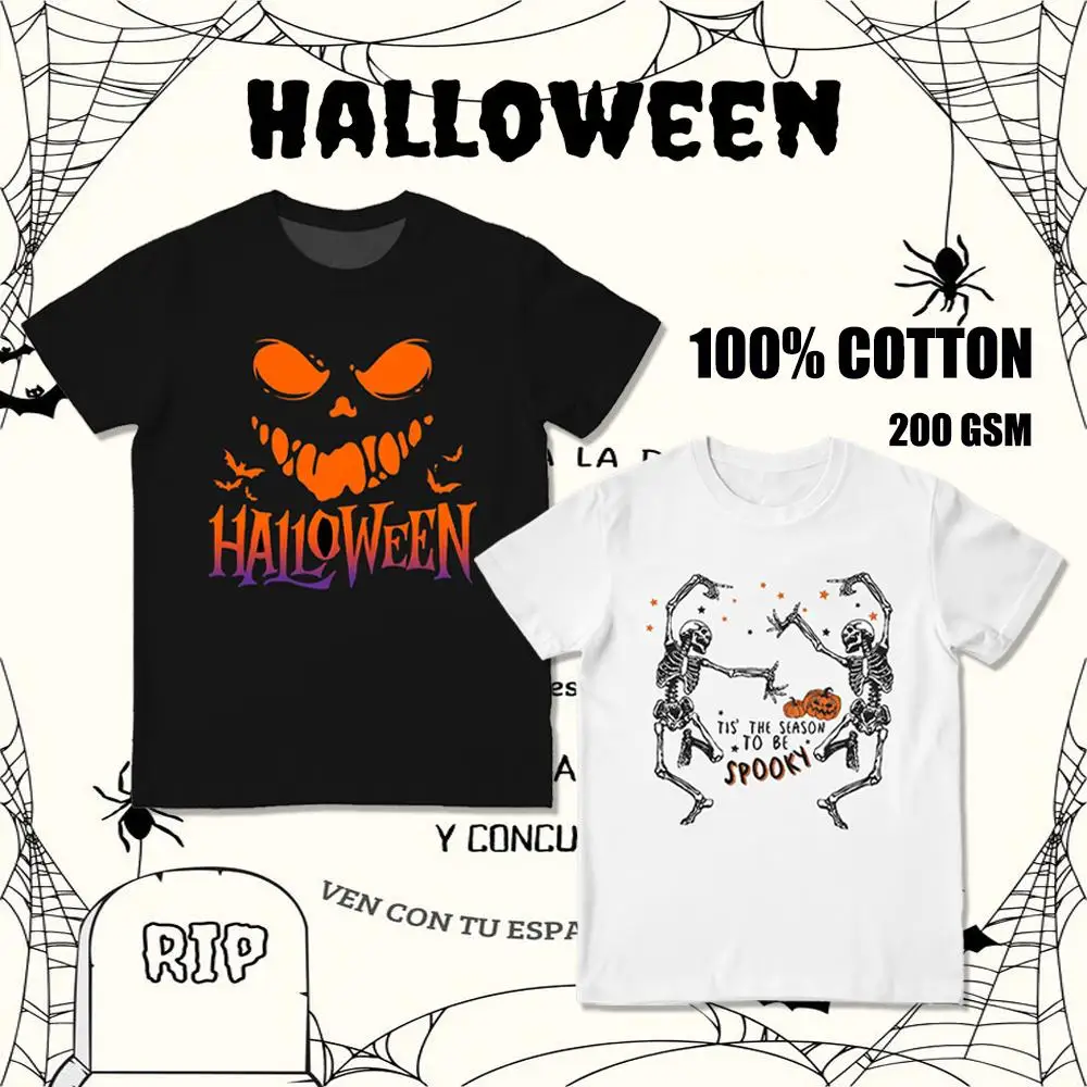 2025 New Halloween Cotton T-shirt Skull Pumpkin Print Festival Street Fashion Tops Simple Casual Y2k O-neck Short Sleeve Tees
2025 New Halloween Cotton T-shirt Skull Pumpkin Print Festival Street Fashion Tops Simple Casual Y2k O-neck Short Sleeve Tees