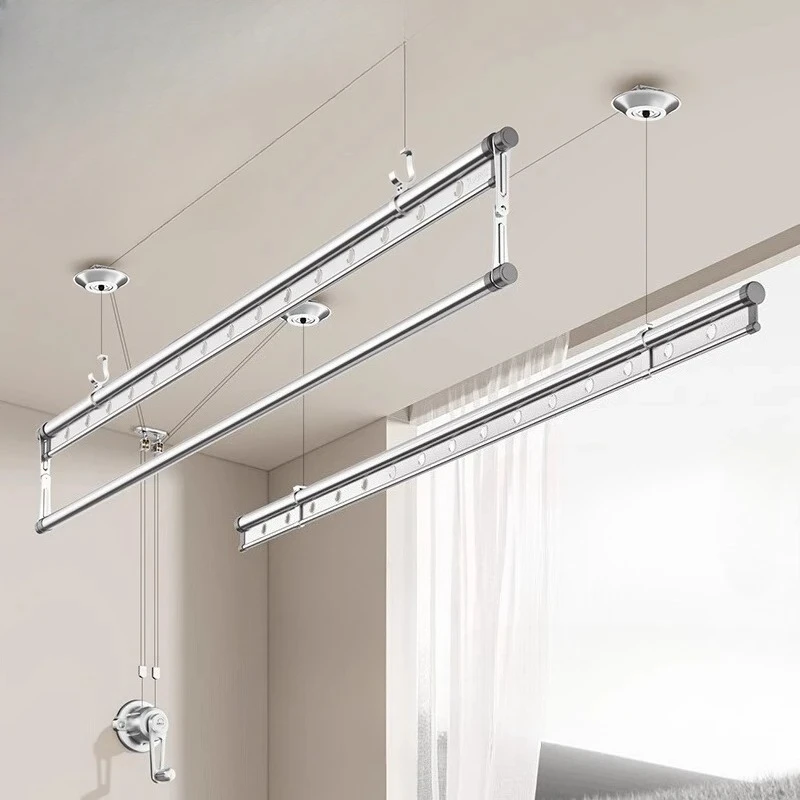 Lifting drying rack, balcony hand crank, top-mounted automatic household double rod
Lifting drying rack, balcony hand crank, top-mounted automatic household double rod