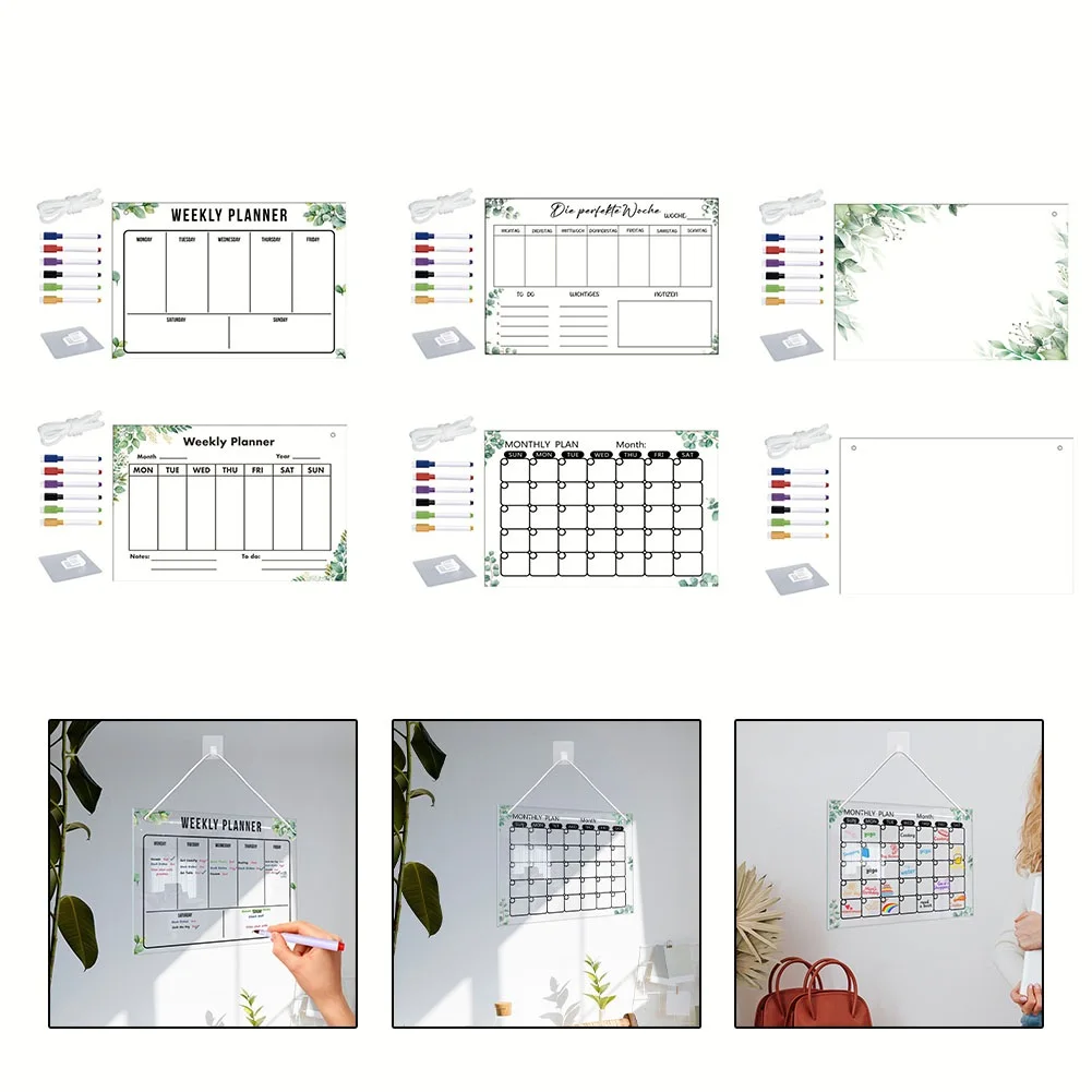 Frigde Magnets Sticker Acrylic Calendar Planer Board 12''*8'' Monthly Planning Message Board For Kitchen Home Decoration
Frigde Magnets Sticker Acrylic Calendar Planer Board 12''*8'' Monthly Planning Message Board For Kitchen Home Decoration