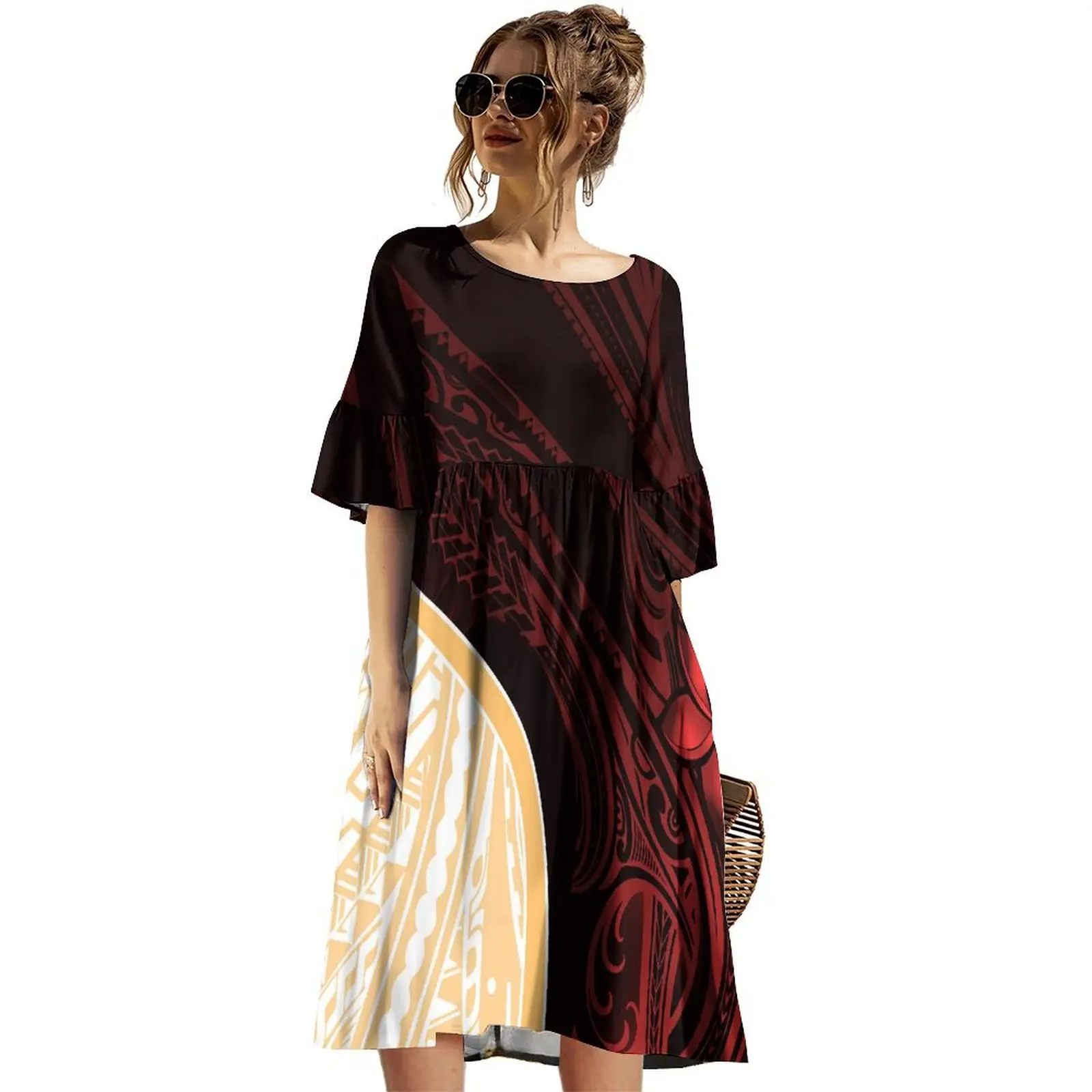 Polynesian Tribe Custom Ladies mid-sleeve dress Casual Loose Dress Hawaiian Party Beach casual dress Free shipping
Polynesian Tribe Custom Ladies mid-sleeve dress Casual Loose Dress Hawaiian Party Beach casual dress Free shipping