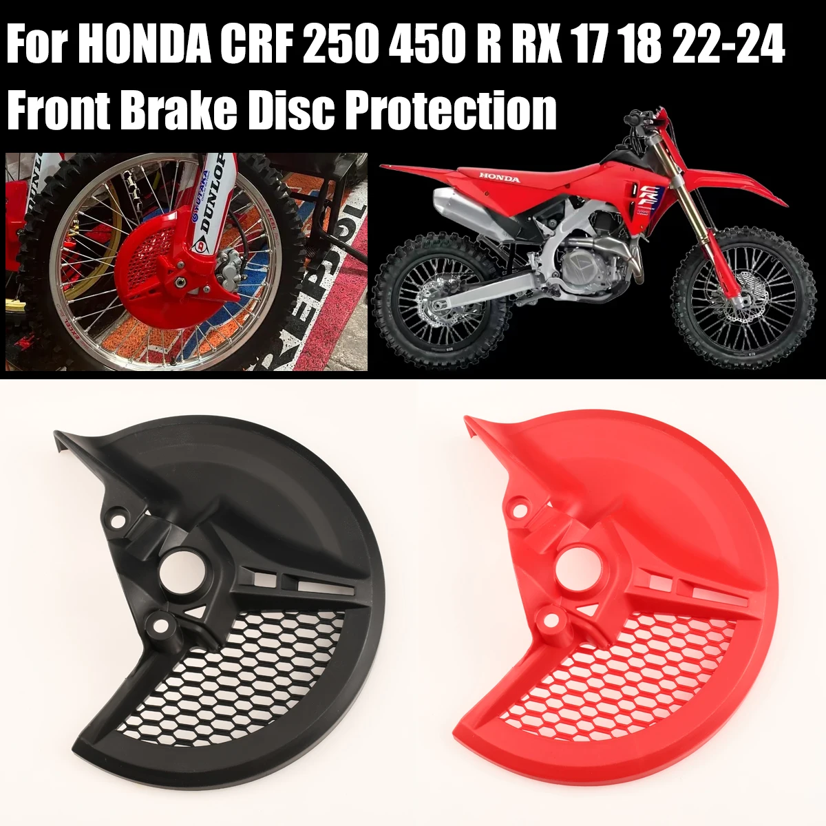 Motorcycle Disc Guards Front Brake Rotor Guard Cover Protection For HONDA CRF250R CRF250RX CRF450R CRF450RX 2017 2018 2022-2024
Motorcycle Disc Guards Front Brake Rotor Guard Cover Protection For HONDA CRF250R CRF250RX CRF450R CRF450RX 2017 2018 2022-2024
