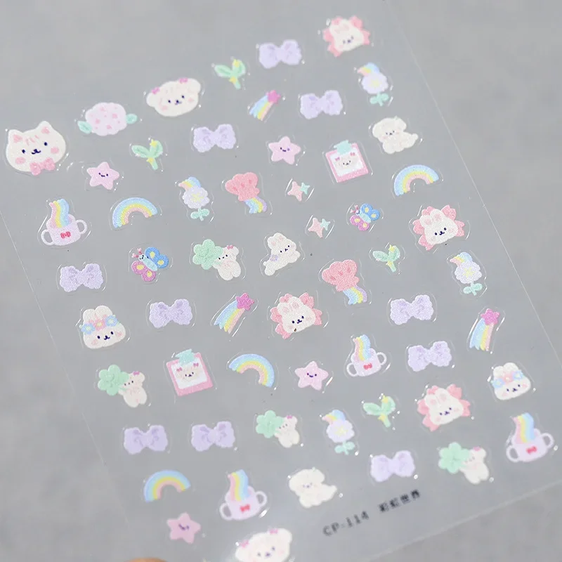 Cute Cat Bear Bowknot Rainbow Star Kawaii Flower Pink Rabbit Dog Lovely Cartoon 3D Self Adhesive Nail Art Sticker Manicure Decal
Cute Cat Bear Bowknot Rainbow Star Kawaii Flower Pink Rabbit Dog Lovely Cartoon 3D Self Adhesive Nail Art Sticker Manicure Decal