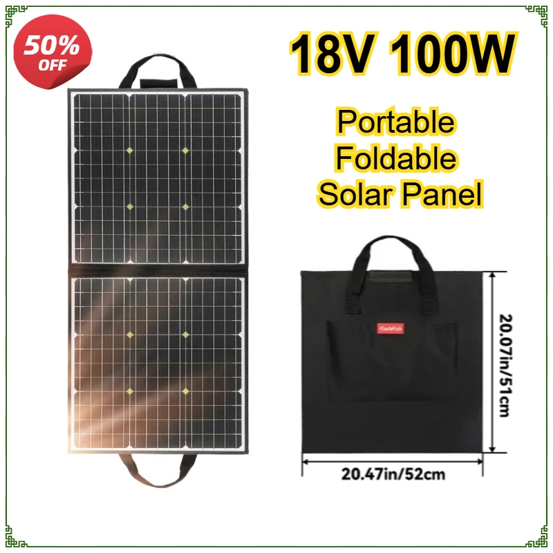 100W Portable Foldable Solar Panel 18V Battery Cell Charger USB QC3.0 for Outdoor Charging Power Camping RV Trip Station Fishing
100W Portable Foldable Solar Panel 18V Battery Cell Charger USB QC3.0 for Outdoor Charging Power Camping RV Trip Station Fishing