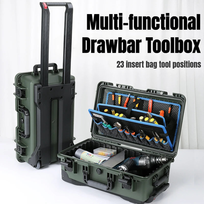 Multifunctional Drawbar Tool Box Professional Tool Case with Wheels Home Repair Kit Large Tools Organizer for Car Mechanic
Multifunctional Drawbar Tool Box Professional Tool Case with Wheels Home Repair Kit Large Tools Organizer for Car Mechanic