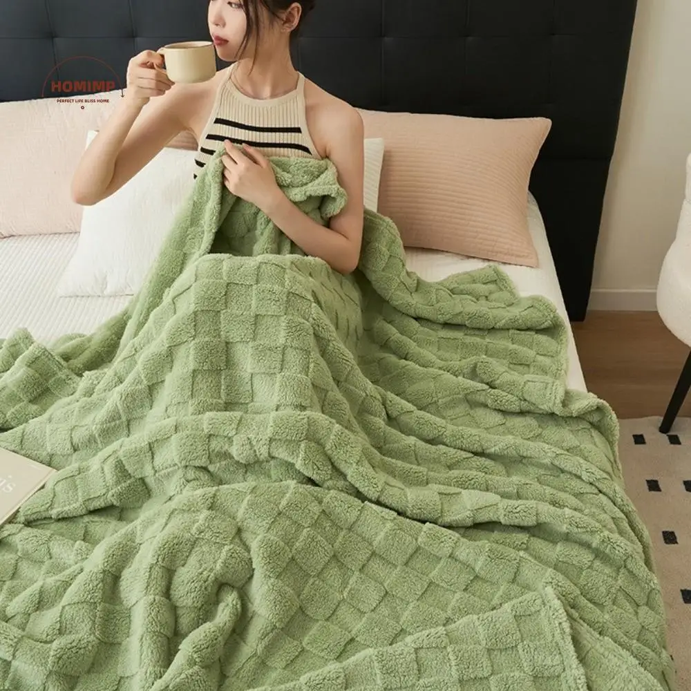 Travel Blanket Thick Warm Fleece Blanket Plush Soft Solid Color Warm Blanket Comfortable Square Texture Sofa Blanket Travel Use
Travel Blanket Thick Warm Fleece Blanket Plush Soft Solid Color Warm Blanket Comfortable Square Texture Sofa Blanket Travel Use