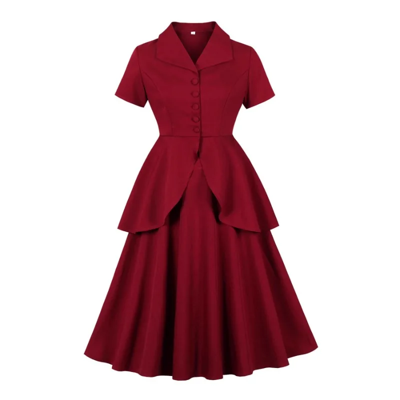 2026 New Hepburn Vintage Summer Wome 2 Pieces Set Short Sleeve Ruffle Button Party A-Line Red Retro 50s 60s Swing Skater Dresses
2026 New Hepburn Vintage Summer Wome 2 Pieces Set Short Sleeve Ruffle Button Party A-Line Red Retro 50s 60s Swing Skater Dresses