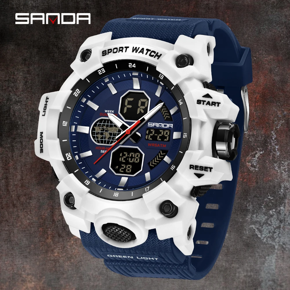 SANDA9093 Sport Multi Functional Men's Watch Luxury TPU Strap Double Hour Night Light Chronograph Date Waterproof Outdoor Watch
SANDA9093 Sport Multi Functional Men's Watch Luxury TPU Strap Double Hour Night Light Chronograph Date Waterproof Outdoor Watch