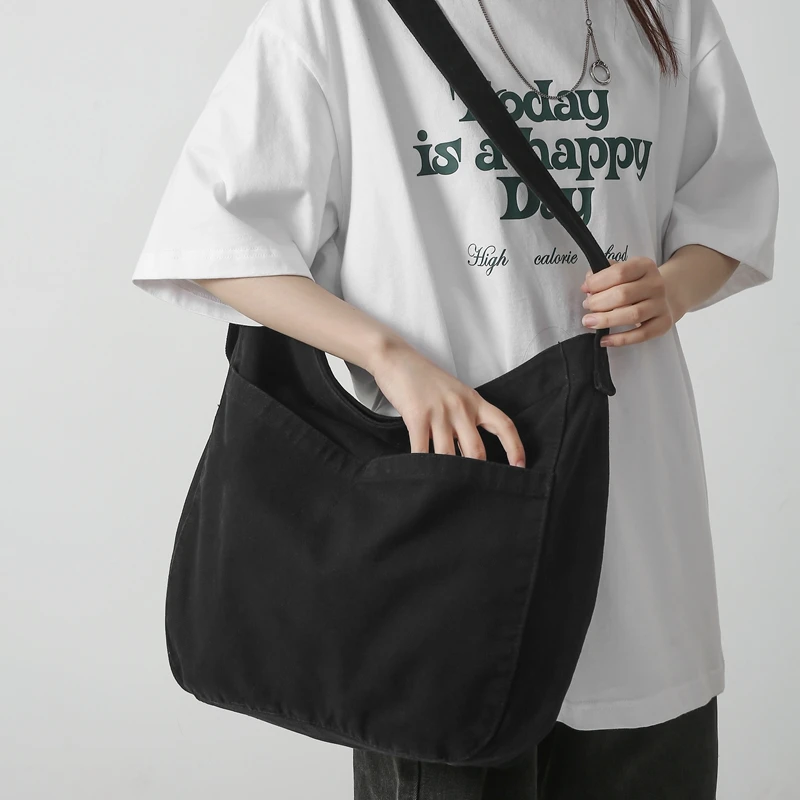 Unisex Solid Tone Canvas Tote Crossbody Shoulder Bag Big Capacity Casual School Storage Hand Purse Light Portable Daily Bag for Student Female Male
Unisex Solid Tone Canvas Tote Crossbody Shoulder Bag Big Capacity Casual School Storage Hand Purse Light Portable Daily Bag for Student Female Male