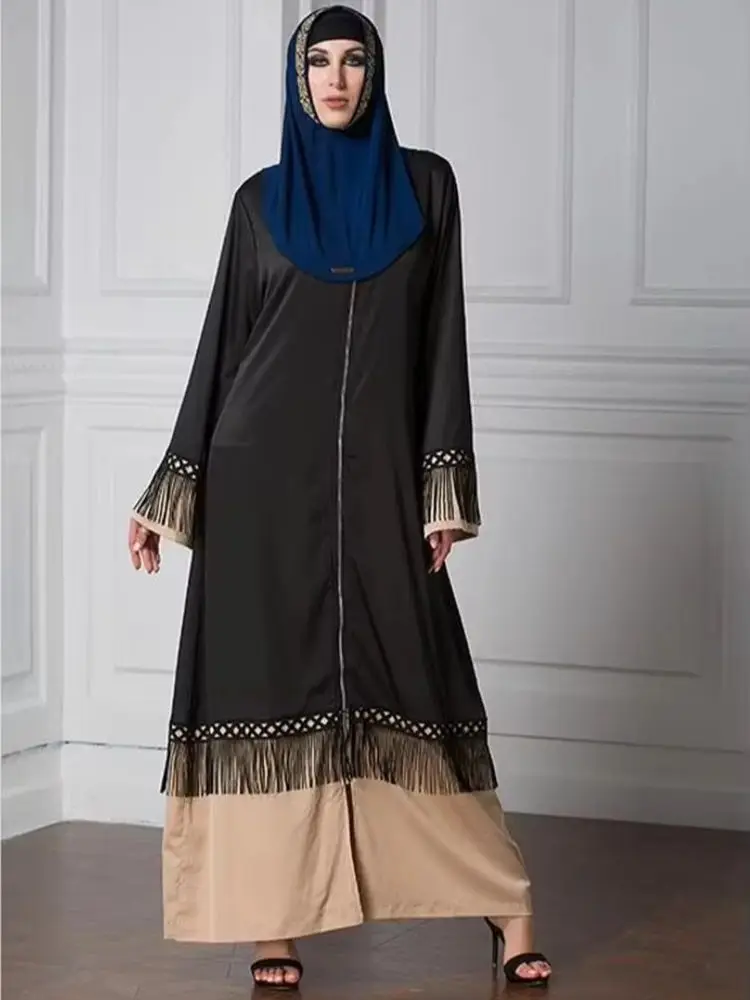 5XL Tassel lace abaya fashion Muslim dress Islamic women zipper cardigan robe Dubai popular styles pray service clothing wj1375
5XL Tassel lace abaya fashion Muslim dress Islamic women zipper cardigan robe Dubai popular styles pray service clothing wj1375