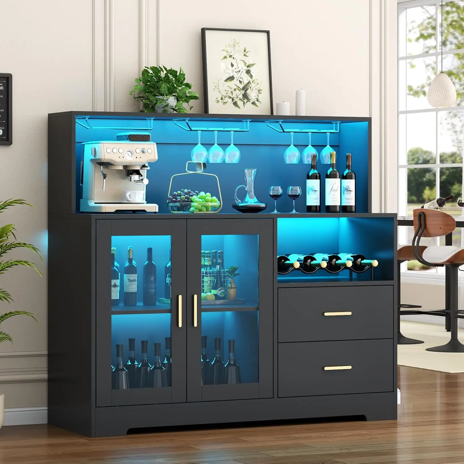 Винный шкаф-бар со светодиодной подсветкой, домашний кофейный бар с держателями для стаканов и винными полками, современный черный, на заказ
Винный шкаф-бар со светодиодной подсветкой, домашний кофейный бар с держателями для стаканов и винными полками, современный черный, на заказ