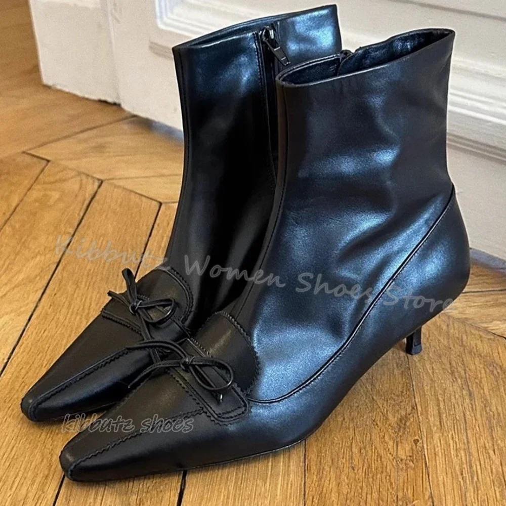 Suede Bows Ankle Boots Elegant Luxury Sexy Concise Side Zipper Women Shoes Newest Party Dress Pointed Toe Thin Heels Solid Color
Suede Bows Ankle Boots Elegant Luxury Sexy Concise Side Zipper Women Shoes Newest Party Dress Pointed Toe Thin Heels Solid Color