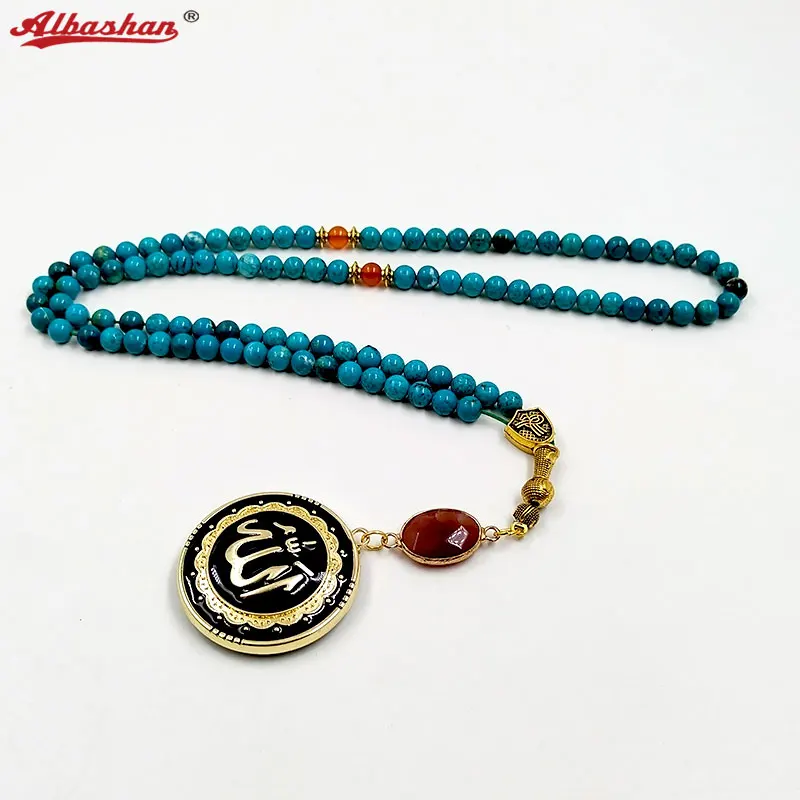 99 Бусы Tasbih, натуральное бирюзовое ожерелье, мусульманская мисбаха с мусульманским кулоном
99 Бусы Tasbih, натуральное бирюзовое ожерелье, мусульманская мисбаха с мусульманским кулоном