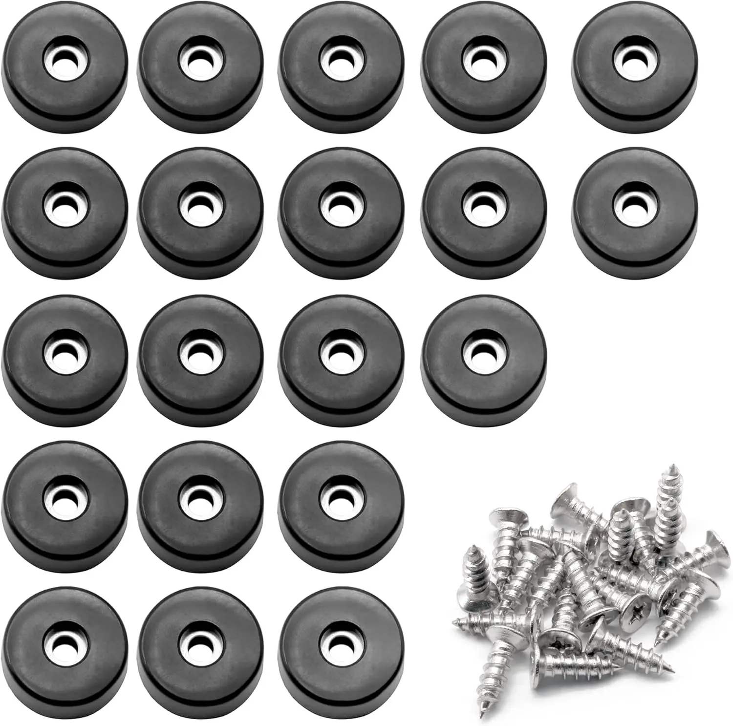 Rubber Cutting Board Feet with Stainless Washer and Screws, 1 inch Black Round Bumper Pads for Furniture and Electronics, 20
Rubber Cutting Board Feet with Stainless Washer and Screws, 1 inch Black Round Bumper Pads for Furniture and Electronics, 20