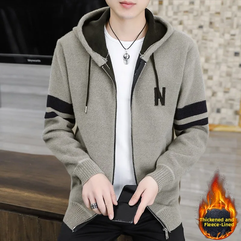Hooded Knitted Cardigan Men's Autumn Winter Thiened Fce Casual Outerwear Men's Sweater Trendy Zipper Slim Fit Faion Ur...
Hooded Knitted Cardigan Men's Autumn Winter Thiened Fce Casual Outerwear Men's Sweater Trendy Zipper Slim Fit Faion Ur...