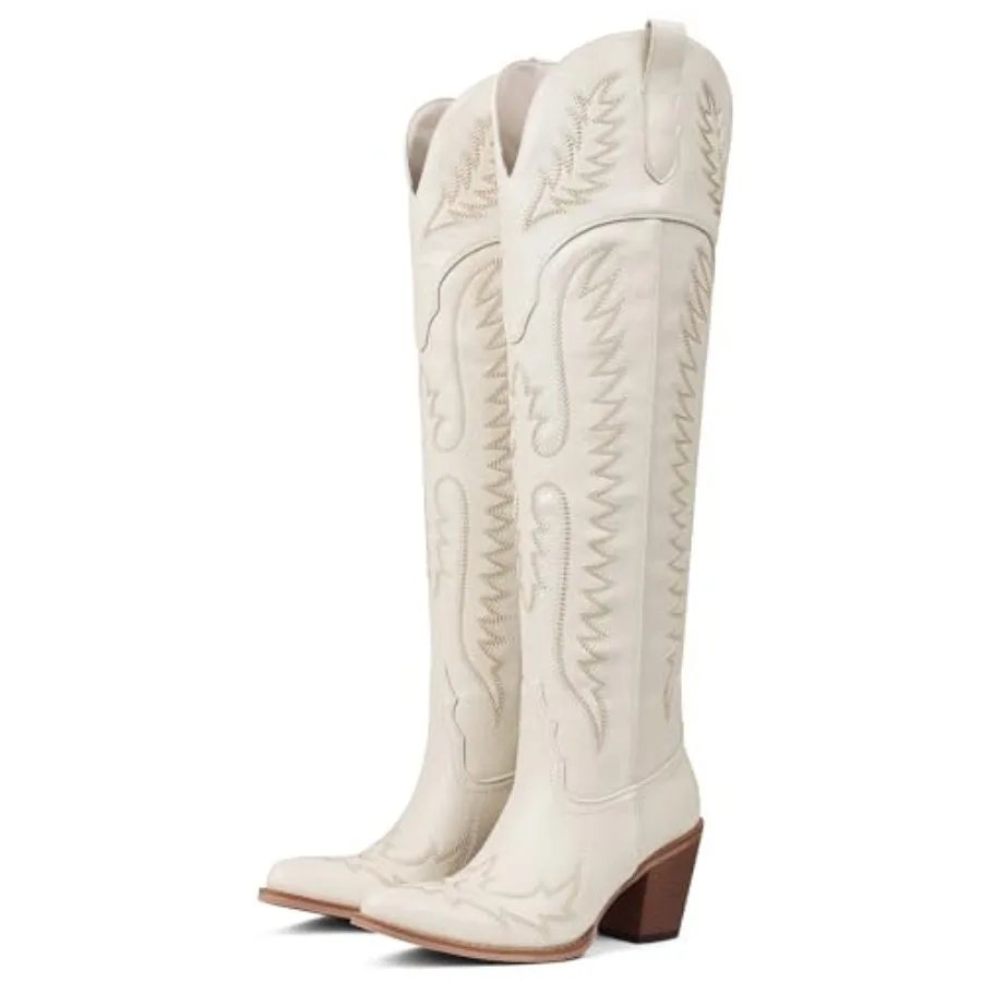 CELNEPHO Cowboy Boots For Women Over The Knee Western Boots With Classic Embroide Chunky Heel Slip On Zipper Square Toe Fashion
CELNEPHO Cowboy Boots For Women Over The Knee Western Boots With Classic Embroide Chunky Heel Slip On Zipper Square Toe Fashion