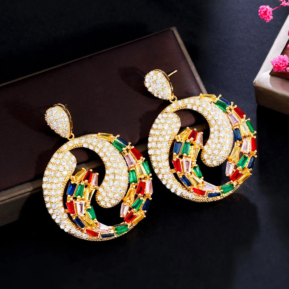 ThreeGraces Luxurious Multicolor Cubic Zirconia Stone Gold Color Big Drop Earrings for Women Trendy Nigerian Party Jewelry E1052
ThreeGraces Luxurious Multicolor Cubic Zirconia Stone Gold Color Big Drop Earrings for Women Trendy Nigerian Party Jewelry E1052