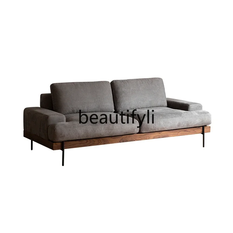 Fabric sofa Solid wood living room Nordic three-person Japanese simple removable and washable black walnut sofa07
Fabric sofa Solid wood living room Nordic three-person Japanese simple removable and washable black walnut sofa07