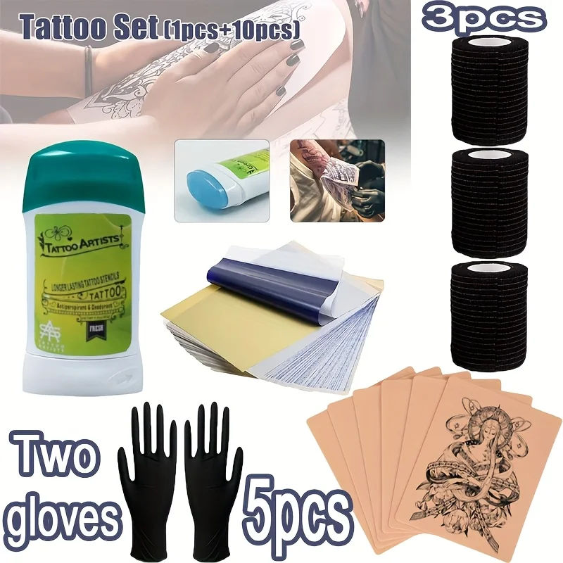 Tattoo transfer cream 20 pieces set with10reusable transfer sheets1bottle cream5practice leathers3bandages1gloves for beginners
Tattoo transfer cream 20 pieces set with10reusable transfer sheets1bottle cream5practice leathers3bandages1gloves for beginners