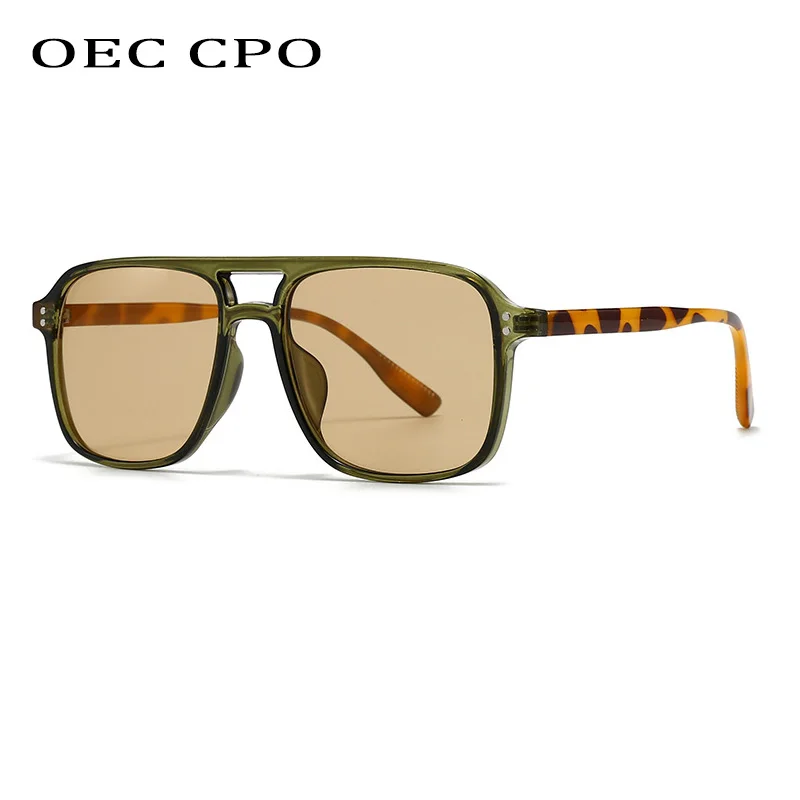 OEC CPO Fashion Men Double Bridges Square Sunglasses Women Rivets Green Brown Shades UV400 Female Outdoor Trending Eyewear
OEC CPO Fashion Men Double Bridges Square Sunglasses Women Rivets Green Brown Shades UV400 Female Outdoor Trending Eyewear