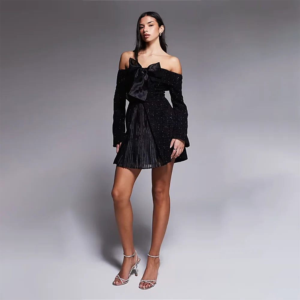 Elegant Evening Dress Women Long Sleeve Off Shoulder Prom Dresses A-Line Bowknot Formal Party Gowns For Cocktail فساتين س
Elegant Evening Dress Women Long Sleeve Off Shoulder Prom Dresses A-Line Bowknot Formal Party Gowns For Cocktail فساتين س