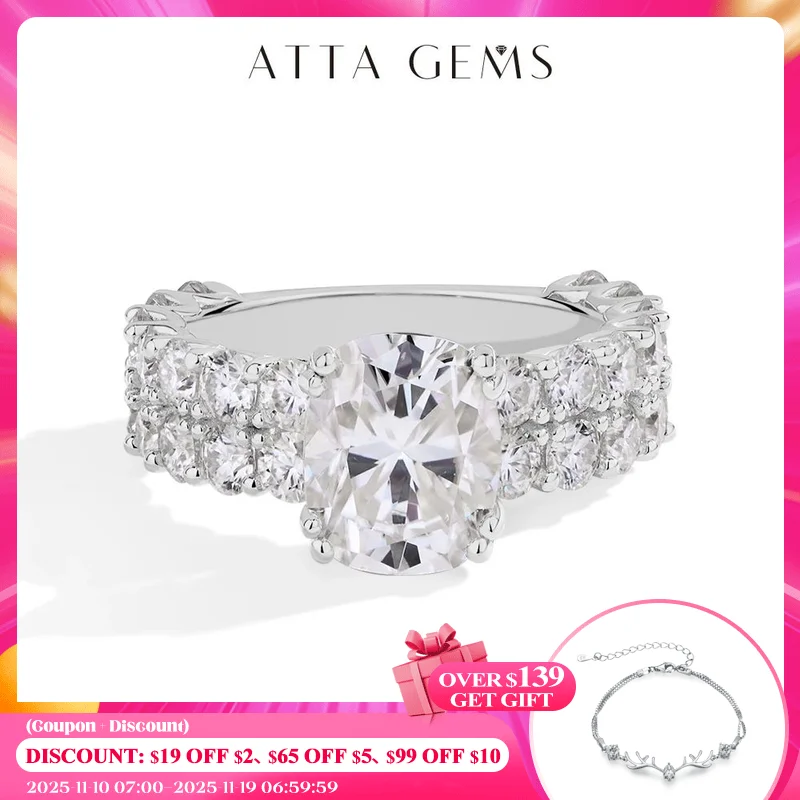 ATTAGEMS Роскошные кольца с бриллиантами из муассанита 10*8 мм для женщин, стерлинговое серебро S925, обручальные украшения, подарок, высокое качество
ATTAGEMS Роскошные кольца с бриллиантами из муассанита 10*8 мм для женщин, стерлинговое серебро S925, обручальные украшения, подарок, высокое качество