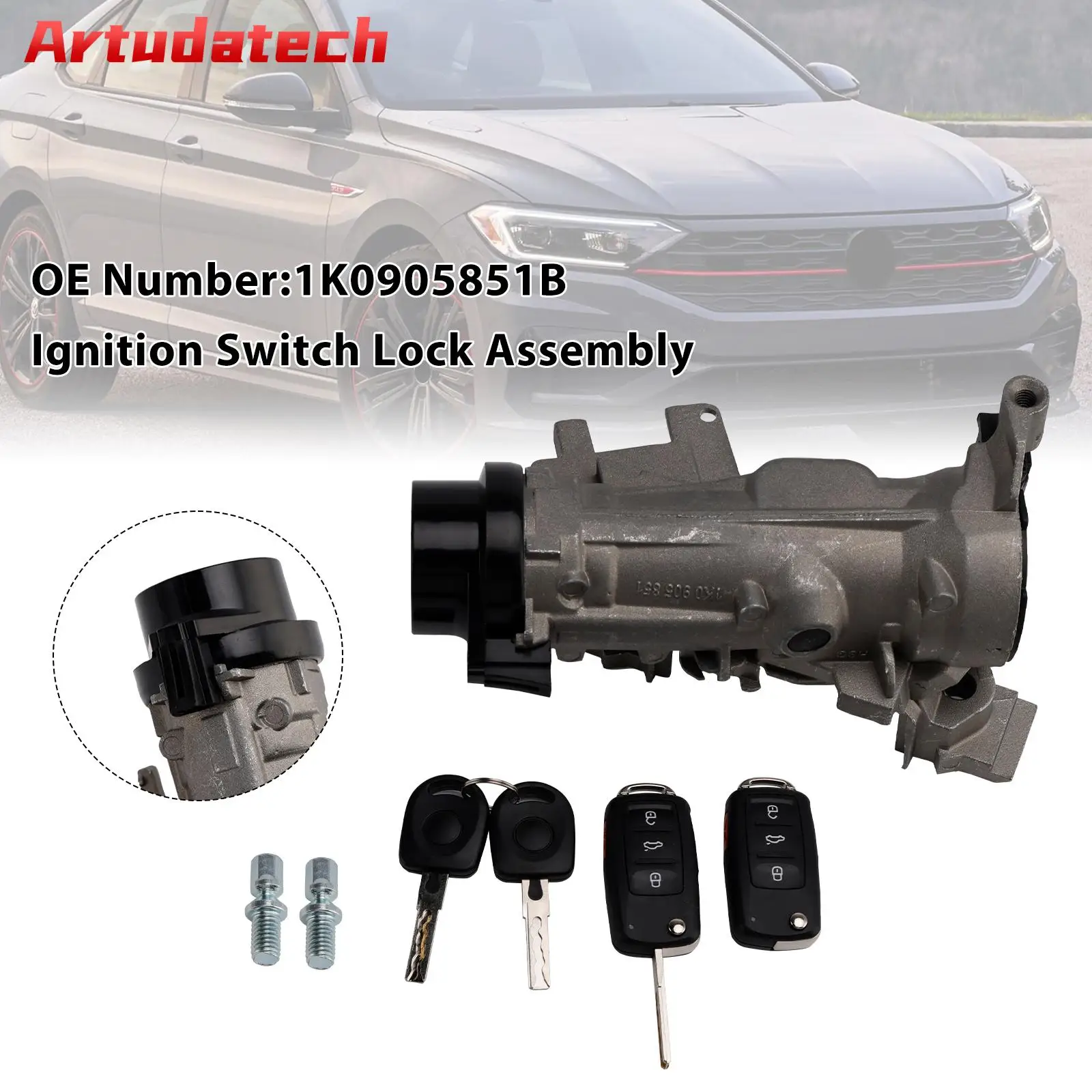 Artudatech 1K0905851B цилиндр замка зажигания с 2 ключами для VW Jetta Golf EOS Rabbit 
Artudatech 1K0905851B цилиндр замка зажигания с 2 ключами для VW Jetta Golf EOS Rabbit