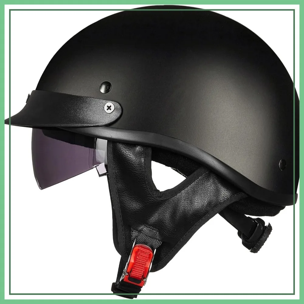 Open Face Motorcycle Helmet with Sun Visor, Quick Release Buckle, DOT Approved, Matte Black, Model-205V
Open Face Motorcycle Helmet with Sun Visor, Quick Release Buckle, DOT Approved, Matte Black, Model-205V