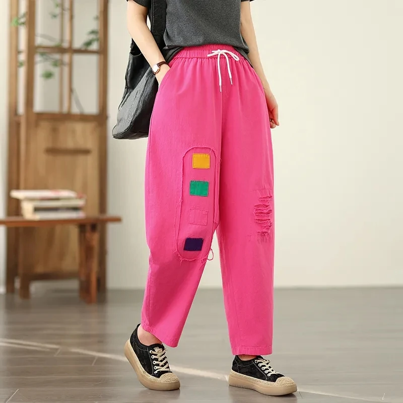 2025 Summer New Plus Size Denim Pants Female Hole Color Contrast Casual Jeans Women Clothes Harem Pants Ropa De Mujer
2025 Summer New Plus Size Denim Pants Female Hole Color Contrast Casual Jeans Women Clothes Harem Pants Ropa De Mujer