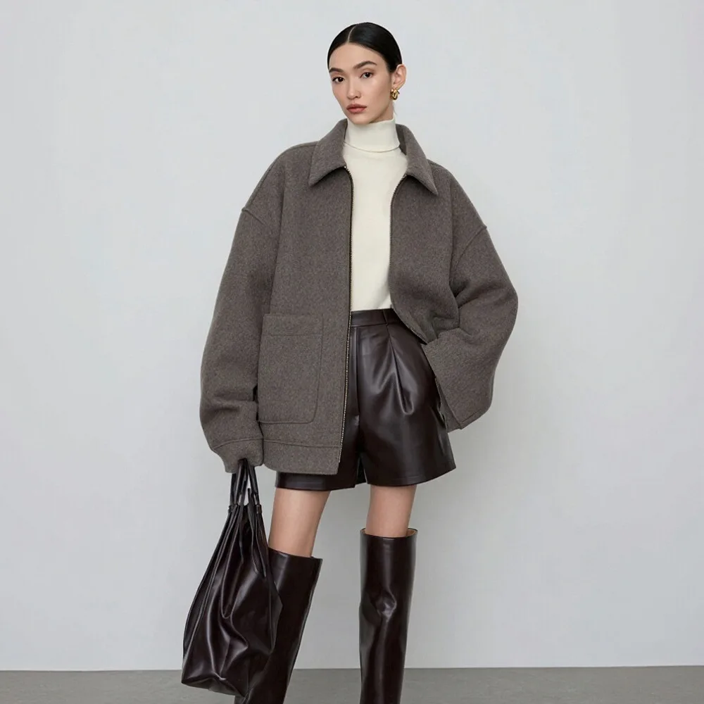 Casual Style Autumn Winter Jacket Turn-down Collar No Decoration Women's Topwear Fashionable Outerwear for Seasons Change
Casual Style Autumn Winter Jacket Turn-down Collar No Decoration Women's Topwear Fashionable Outerwear for Seasons Change