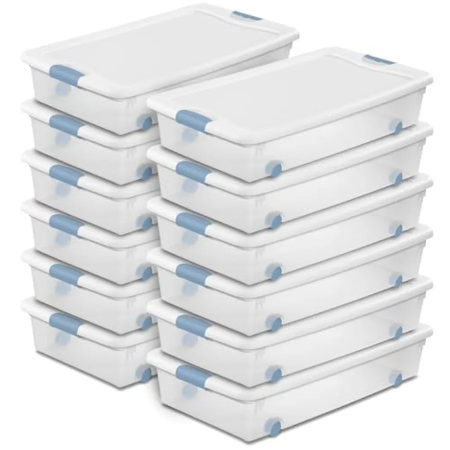 12-Pack Latching Box, Under Bed Storage Bins with Lids, Clear Plastic, 56 Quart - Heavy-Duty Organizing Containers for Closet,
12-Pack Latching Box, Under Bed Storage Bins with Lids, Clear Plastic, 56 Quart - Heavy-Duty Organizing Containers for Closet,