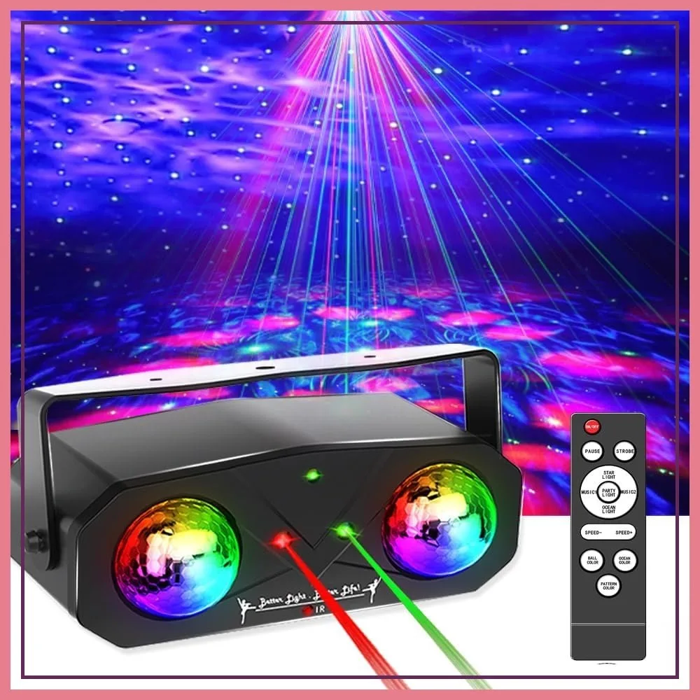 3-in-1 Party Lights: Starry Sky & Ocean Wave Projector, DJ Disco Ball with Remote, Home Night Light Bedroom Decor
3-in-1 Party Lights: Starry Sky & Ocean Wave Projector, DJ Disco Ball with Remote, Home Night Light Bedroom Decor