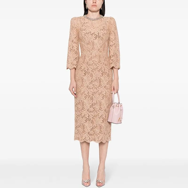 Fashionable Long Sleeve Diamond Embellished Soluble Lace Bodycon Dress Spring Summer New Arrival Celebrity Endorsed Dress
Fashionable Long Sleeve Diamond Embellished Soluble Lace Bodycon Dress Spring Summer New Arrival Celebrity Endorsed Dress