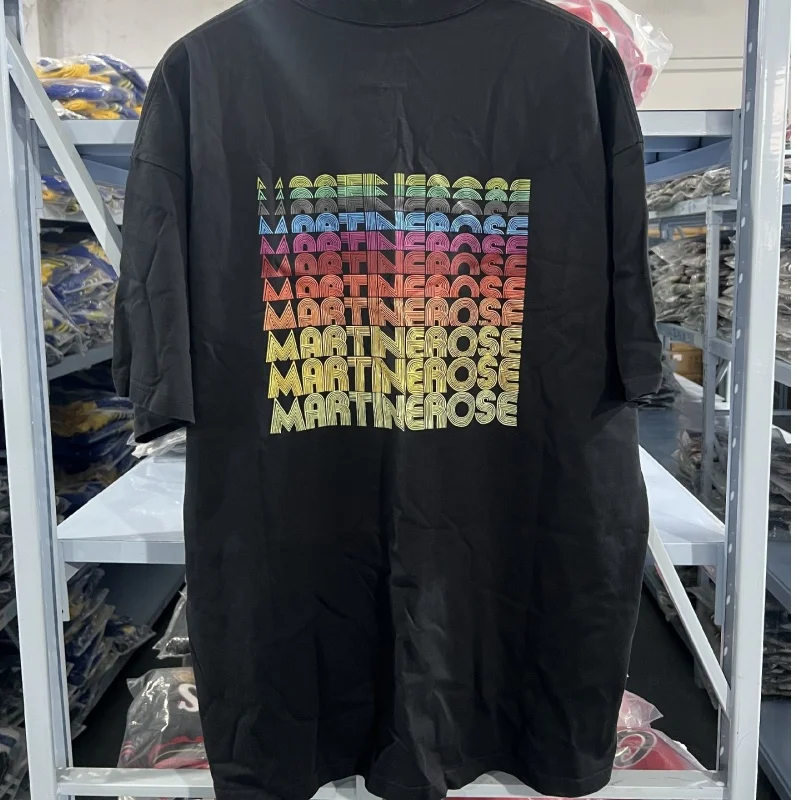 Martine Rose Rainbow Letter Print Logo Round Neck Silhouette Loose Short Sleeved T-shirt Fashion Men Women Top Tee
Martine Rose Rainbow Letter Print Logo Round Neck Silhouette Loose Short Sleeved T-shirt Fashion Men Women Top Tee
