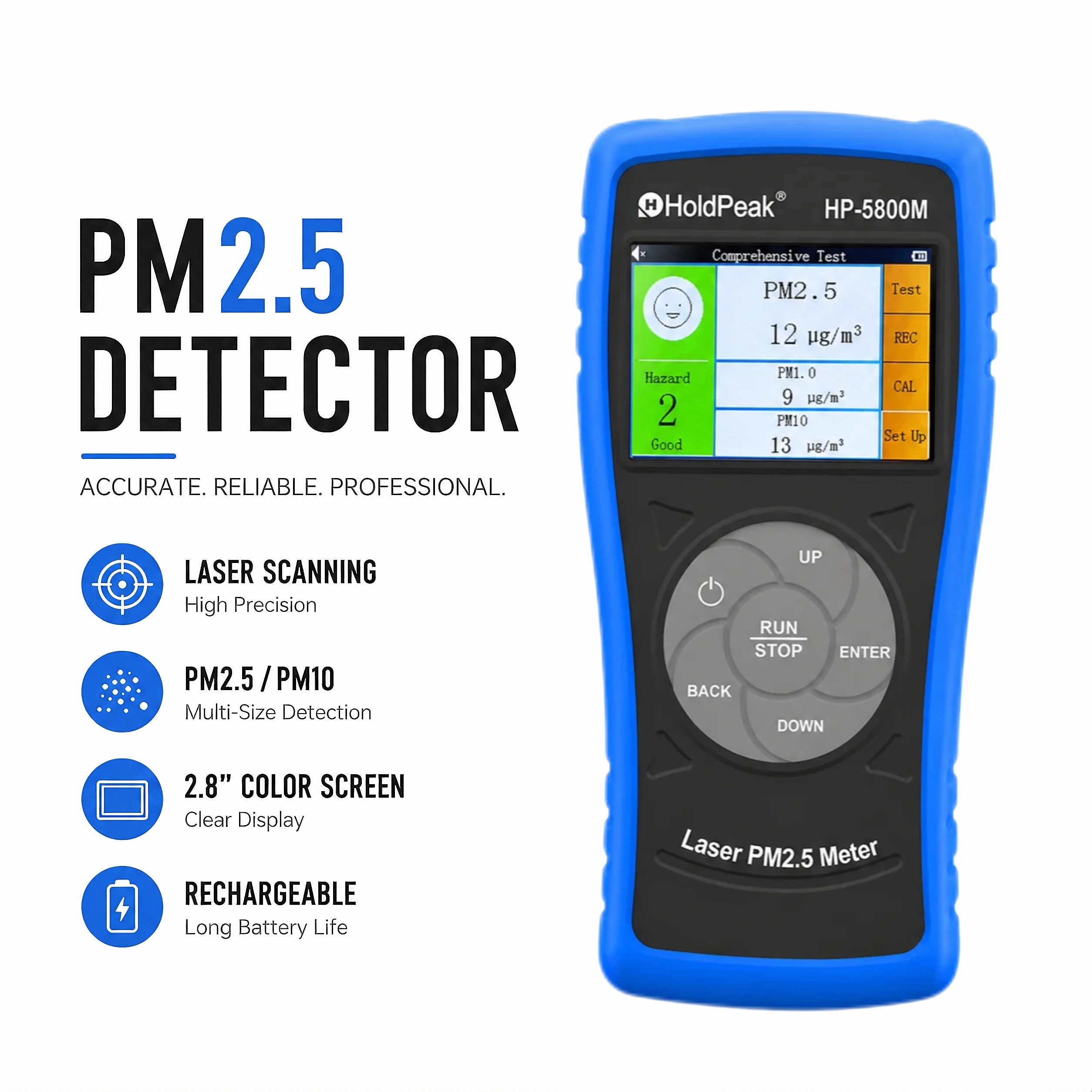 Rechargeable Smart Air Quality Detector High Sensitivity Indoor Particle Analyzer PM2.5 PM1.0 PM10 Home Air Pollution Precision
Rechargeable Smart Air Quality Detector High Sensitivity Indoor Particle Analyzer PM2.5 PM1.0 PM10 Home Air Pollution Precision