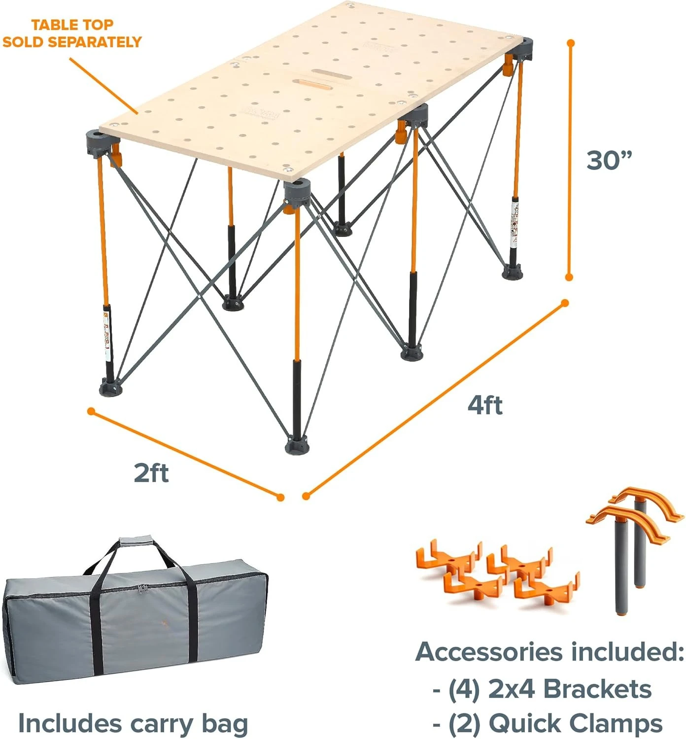 2 ft. L x 4 ft. W x 2.5 ft. H Folding Work Table Steel 1500 lb. capacity Gray/Yellow
2 ft. L x 4 ft. W x 2.5 ft. H Folding Work Table Steel 1500 lb. capacity Gray/Yellow