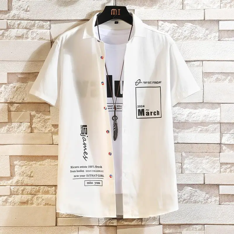 Летняя повседневная универсальная студенческая красивая рубашка с короткими рукавами в корейском стиле, свободная модная молодежная рубашка
Летняя повседневная универсальная студенческая красивая рубашка с короткими рукавами в корейском стиле, свободная модная молодежная рубашка