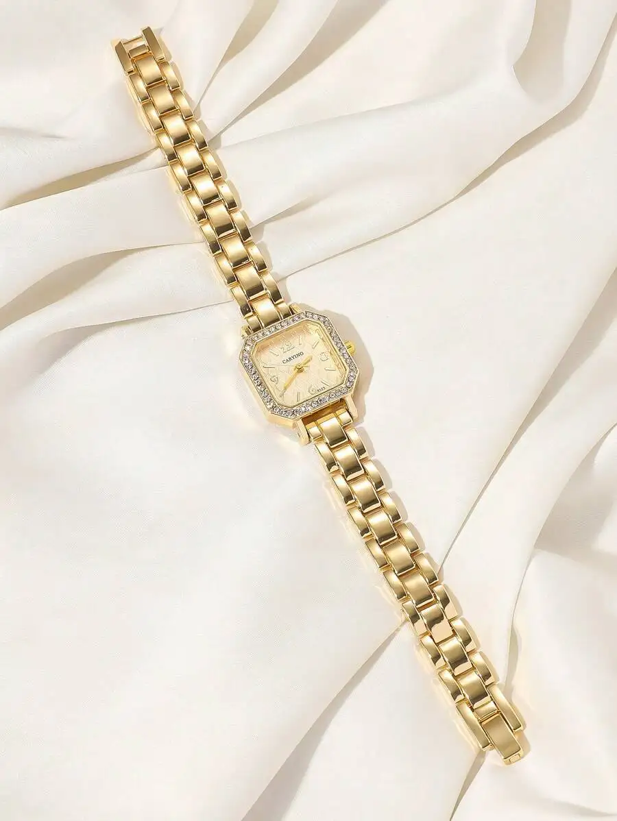 1pc CARYINO Women Stainless Steel Square Silver-Color Watch Band. Classic Elegant, Versatile And Refined, Embedded Diamond
1pc CARYINO Women Stainless Steel Square Silver-Color Watch Band. Classic Elegant, Versatile And Refined, Embedded Diamond