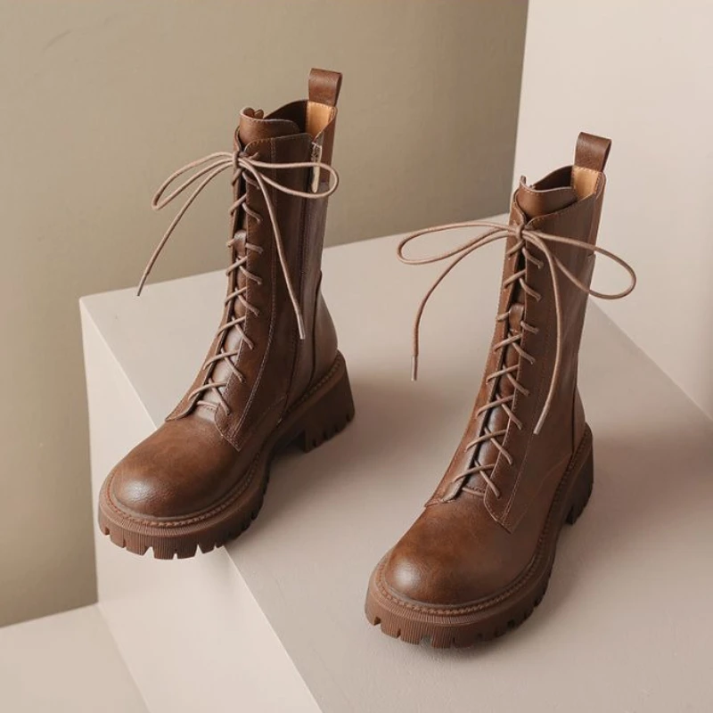 Brown Platform Leather Women's Half High Boots on Offer Pu New in Fashion 2025 Boot Sale Chic and Elegant Ladies Mid Calf Shoes
Brown Platform Leather Women's Half High Boots on Offer Pu New in Fashion 2025 Boot Sale Chic and Elegant Ladies Mid Calf Shoes